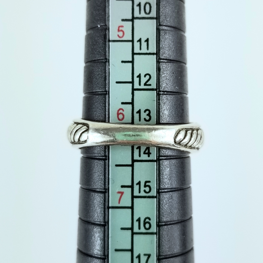 Sz 6 Brighton Sterling Silver Cable Long Cabochon Ring Retired - Picture 10 of 12